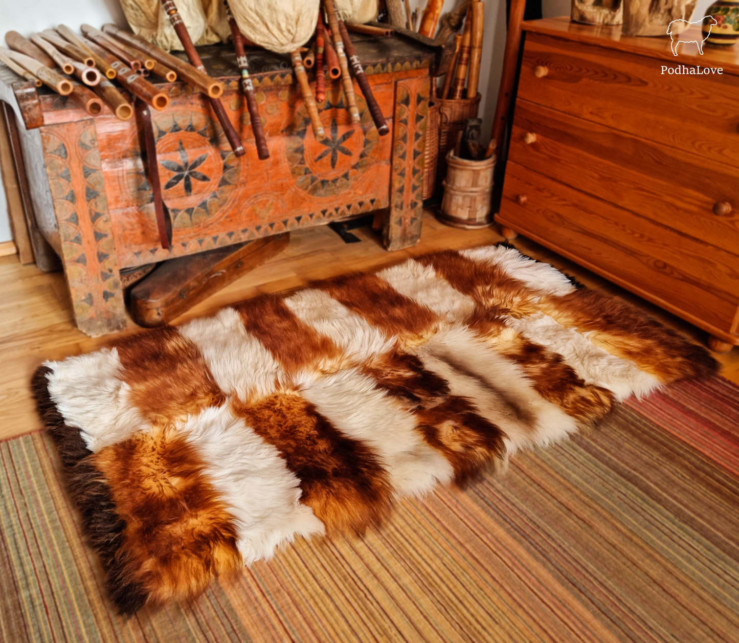 Sheepskin Premium Sheepskin Rug Natural Round Large XXL